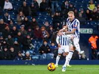 Uros Racic of WBA attempts a shot on goal in the final minutes of the game during the Sky Bet Championship match between West Bromwich Albio...