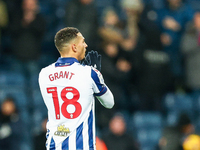 #18, Karlan Grant of WBA shows his appreciation to the fans during the Sky Bet Championship match between West Bromwich Albion and Coventry...