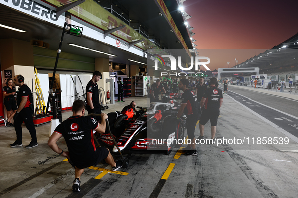 Oliver Bearman of Haas during the Formula 1 post-season testing at Yas Marina Cicuit in Abu Dhabi, United Arab Emirates on December 10, 2024...