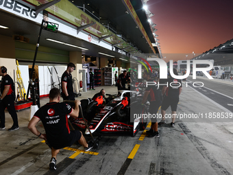 Oliver Bearman of Haas during the Formula 1 post-season testing at Yas Marina Cicuit in Abu Dhabi, United Arab Emirates on December 10, 2024...