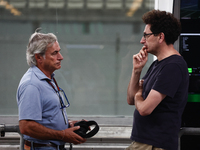 Carlos Sainz and Mattia Binotto during the Formula 1 post-season testing at Yas Marina Cicuit in Abu Dhabi, United Arab Emirates on December...