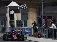 Checquered flag and Paul Aron during the Formula 1 post-season testing at Yas Marina Cicuit in Abu Dhabi, United Arab Emirates on December 1...