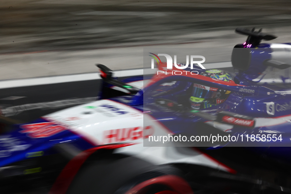 Ayumu Iwasa during the Formula 1 post-season testing at Yas Marina Cicuit in Abu Dhabi, United Arab Emirates on December 10, 2024. 