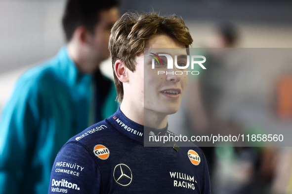 Luke Browning during the Formula 1 post-season testing at Yas Marina Cicuit in Abu Dhabi, United Arab Emirates on December 10, 2024. 