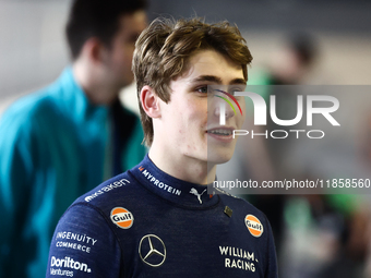 Luke Browning during the Formula 1 post-season testing at Yas Marina Cicuit in Abu Dhabi, United Arab Emirates on December 10, 2024. (