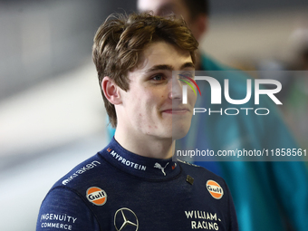 Luke Browning during the Formula 1 post-season testing at Yas Marina Cicuit in Abu Dhabi, United Arab Emirates on December 10, 2024. (