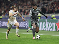 Rafael Leao participates in the Champions League 2024-2025 match between Milan and Stella Rossa Belgrado in Milano, Italy, on December 11, 2...