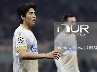 Young-woo Seol participates in the Champions League 2024-2025 match between Milan and Stella Rossa Belgrado in Milano, Italy, on December 11...