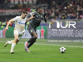 Rafael Leao participates in the Champions League 2024-2025 match between Milan and Stella Rossa Belgrado in Milano, Italy, on December 11, 2...