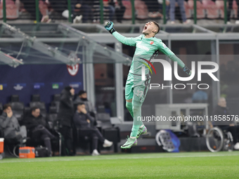 Ivan Gute?a participates in the Champions League 2024-2025 match between Milan and Stella Rossa Belgrado in Milano, Italy, on December 11, 2...