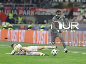 Rafael Leao participates in the Champions League 2024-2025 match between Milan and Stella Rossa Belgrado in Milano, Italy, on December 11, 2...