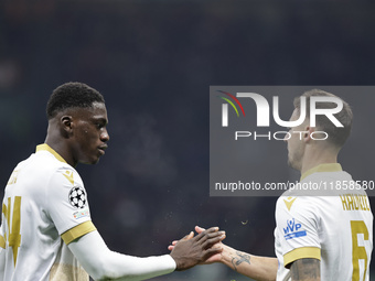 Rade Krunic participates in the Champions League 2024-2025 match between Milan and Stella Rossa Belgrado in Milano, Italy, on December 11, 2...