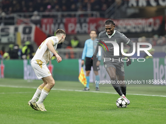 Rafael Leao participates in the Champions League 2024-2025 match between Milan and Stella Rossa Belgrado in Milano, Italy, on December 11, 2...