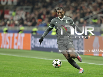 Rafael Leao participates in the Champions League 2024-2025 match between Milan and Stella Rossa Belgrado in Milano, Italy, on December 11, 2...