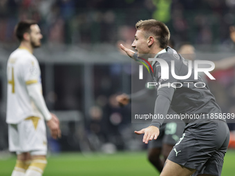 Francesco Camarda participates in the Champions League 2024-2025 match between Milan and Stella Rossa Belgrado in Milano, Italy, on December...