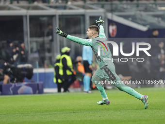 Ivan Gute?a participates in the Champions League 2024-2025 match between Milan and Stella Rossa Belgrado in Milano, Italy, on December 11, 2...