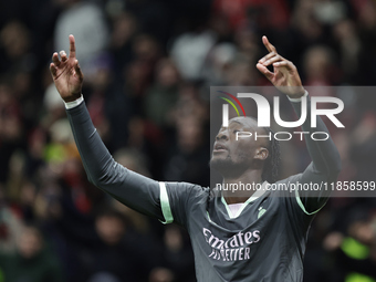 Tammy Abraham participates in the Champions League 2024-2025 match between Milan and Stella Rossa Belgrado in Milano, Italy, on December 11,...