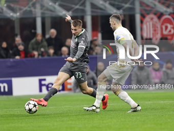 Francesco Camarda participates in the Champions League 2024-2025 match between Milan and Stella Rossa Belgrado in Milano, Italy, on December...