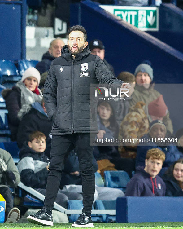 Carlos Corberán manages WBA during the Sky Bet Championship match between West Bromwich Albion and Coventry City at The Hawthorns in West Br...