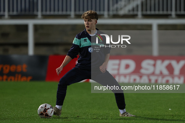 Hartlepool United's Kian Foreman warms up during the The Isuzu FA Trophy Third Round match between Hartlepool United and Tamworth at Victori...