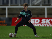 Hartlepool United's Kian Foreman warms up during the The Isuzu FA Trophy Third Round match between Hartlepool United and Tamworth at Victori...