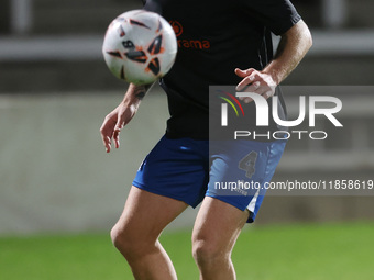 Tom Parkes of Hartlepool United warms up during the The Isuzu FA Trophy Third Round match between Hartlepool United and Tamworth at Victoria...