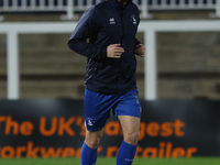 Max Storey of Hartlepool United warms up during the The Isuzu FA Trophy Third Round match between Hartlepool United and Tamworth at Victoria...