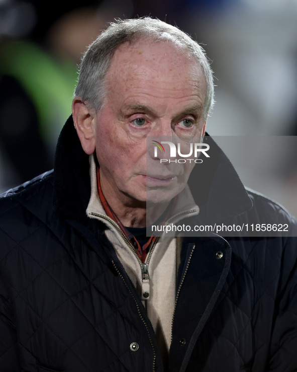 Hartlepool United manager Lennie Lawrence during the The Isuzu FA Trophy Third Round match between Hartlepool United and Tamworth at Victori...