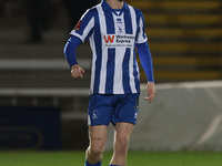 Daniel Dodds of Hartlepool United in action during the The Isuzu FA Trophy Third Round match between Hartlepool United and Tamworth at Victo...