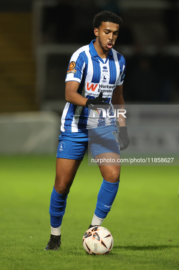 Hartlepool United's Roshaun Mathurin in action during the The Isuzu FA Trophy Third Round match between Hartlepool United and Tamworth at Vi...