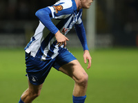 Daniel Dodds of Hartlepool United in action during the The Isuzu FA Trophy Third Round match between Hartlepool United and Tamworth at Victo...