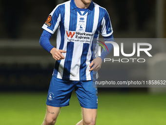 Daniel Dodds of Hartlepool United in action during the The Isuzu FA Trophy Third Round match between Hartlepool United and Tamworth at Victo...