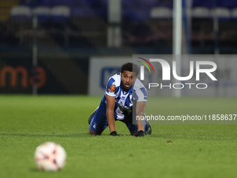 Roshaun Mathurin of Hartlepool United is seen during the The Isuzu FA Trophy Third Round match between Hartlepool United and Tamworth at Vic...