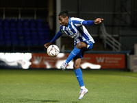 Hartlepool United's Matty Bondswell in action during the The Isuzu FA Trophy Third Round match between Hartlepool United and Tamworth at Vic...