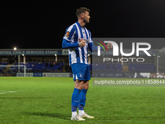 Hartlepool United's Gary Nadine celebrates after scoring their first goal during the The Isuzu FA Trophy Third Round match between Hartlepoo...