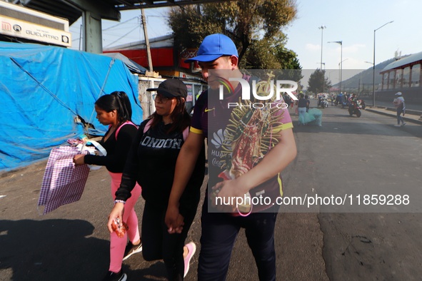 Thousands of Catholic pilgrims continue their journey to the Basilica of Guadalupe for the religious celebration of the Virgin of Guadalupe...