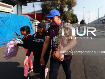 Thousands of Catholic pilgrims continue their journey to the Basilica of Guadalupe for the religious celebration of the Virgin of Guadalupe...