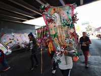 Thousands of Catholic pilgrims continue their journey to the Basilica of Guadalupe for the religious celebration of the Virgin of Guadalupe...