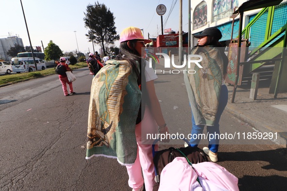 Thousands of Catholic pilgrims continue their journey to the Basilica of Guadalupe for the religious celebration of the Virgin of Guadalupe...