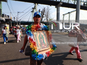 Thousands of Catholic pilgrims continue their journey to the Basilica of Guadalupe for the religious celebration of the Virgin of Guadalupe...