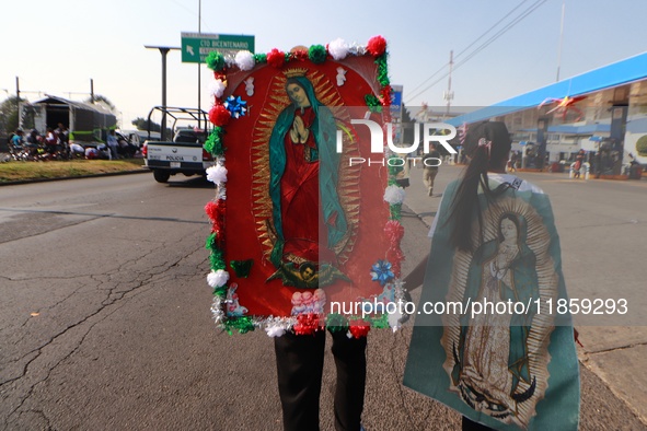 Thousands of Catholic pilgrims continue their journey to the Basilica of Guadalupe for the religious celebration of the Virgin of Guadalupe...