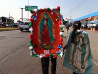 Thousands of Catholic pilgrims continue their journey to the Basilica of Guadalupe for the religious celebration of the Virgin of Guadalupe...