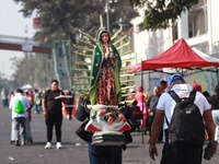 Thousands of Catholic pilgrims continue their journey to the Basilica of Guadalupe for the religious celebration of the Virgin of Guadalupe...