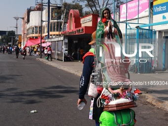 Thousands of Catholic pilgrims continue their journey to the Basilica of Guadalupe for the religious celebration of the Virgin of Guadalupe...