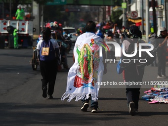 Thousands of Catholic pilgrims continue their journey to the Basilica of Guadalupe for the religious celebration of the Virgin of Guadalupe...