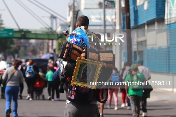 Thousands of Catholic pilgrims continue their journey to the Basilica of Guadalupe for the religious celebration of the Virgin of Guadalupe...