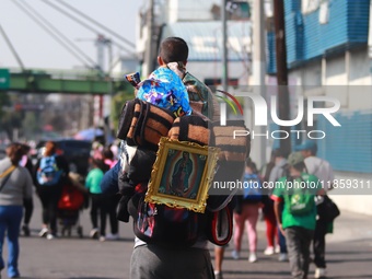 Thousands of Catholic pilgrims continue their journey to the Basilica of Guadalupe for the religious celebration of the Virgin of Guadalupe...