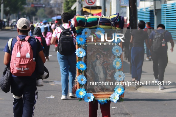 Thousands of Catholic pilgrims continue their journey to the Basilica of Guadalupe for the religious celebration of the Virgin of Guadalupe...