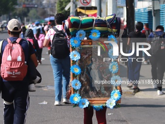 Thousands of Catholic pilgrims continue their journey to the Basilica of Guadalupe for the religious celebration of the Virgin of Guadalupe...