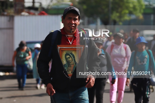 Thousands of Catholic pilgrims continue their journey to the Basilica of Guadalupe for the religious celebration of the Virgin of Guadalupe...